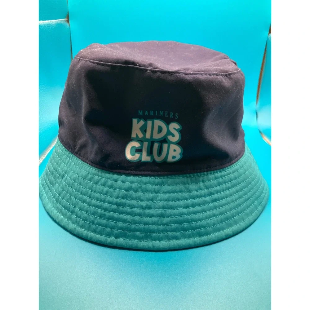 Seattle Mariners Bucket Hat Kids OSFM Blue Teal Reversible Mariners Kids Club